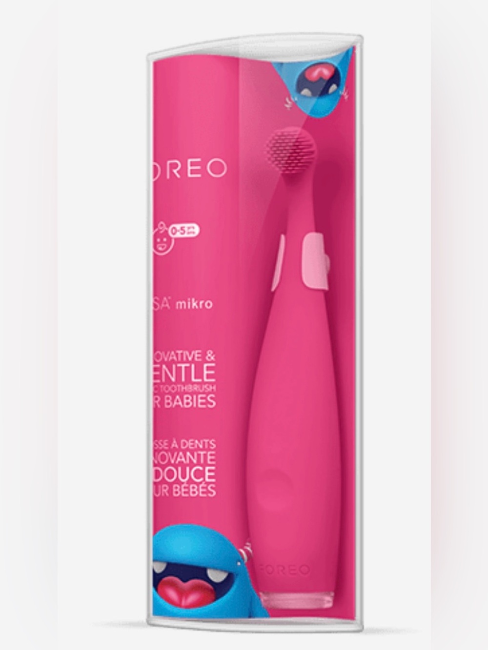 FOREO ISSA mikro Baby Electric Toothbrush for Ages 0-5 Fuchsia